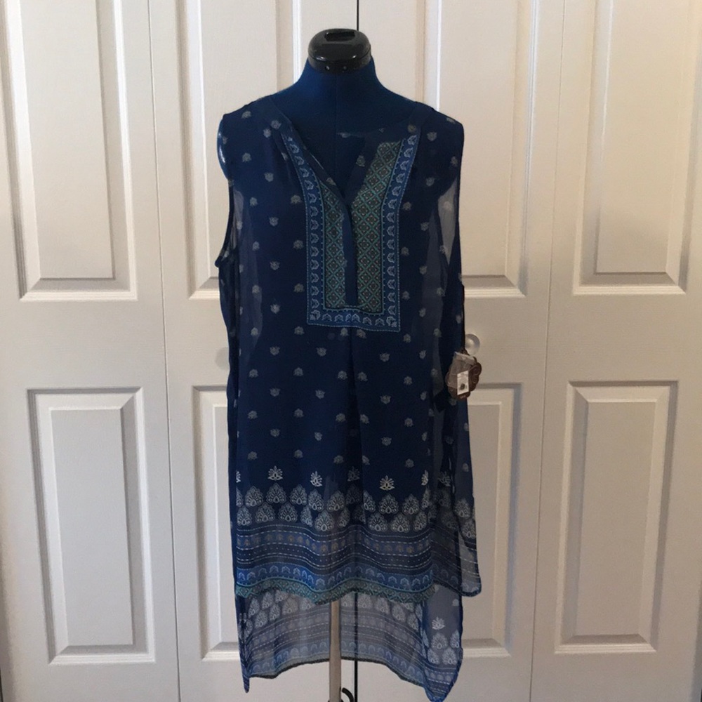 Knox Rose blue sheer tunic